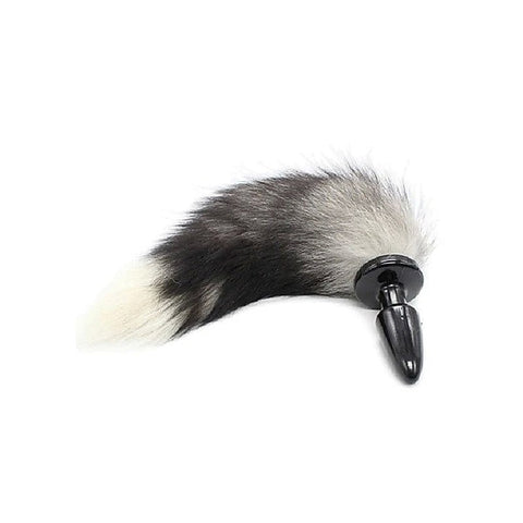 Black & White Faux Fox Tail Butt Plug by BDStyle