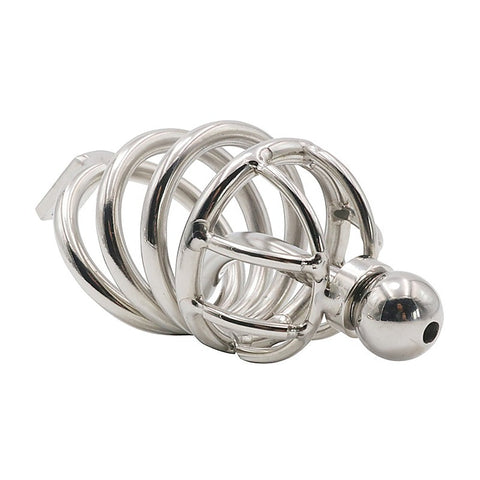 Chastity Cage Urethral Tube With Anal Plug by BDStyle
