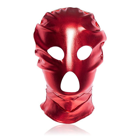 Patent Leather BDSM Hood with Open Mouth and Eyes by BDStyle