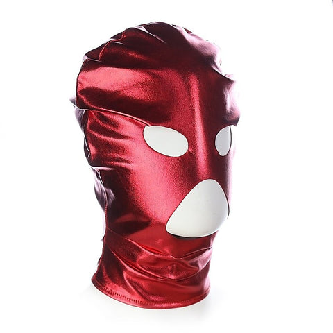 Patent Leather BDSM Hood with Open Mouth and Eyes by BDStyle