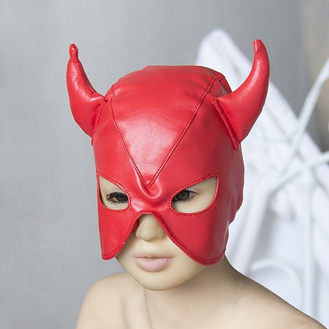 Ox Horn Face Extreme Restraint Bondage Hood by BDStyle