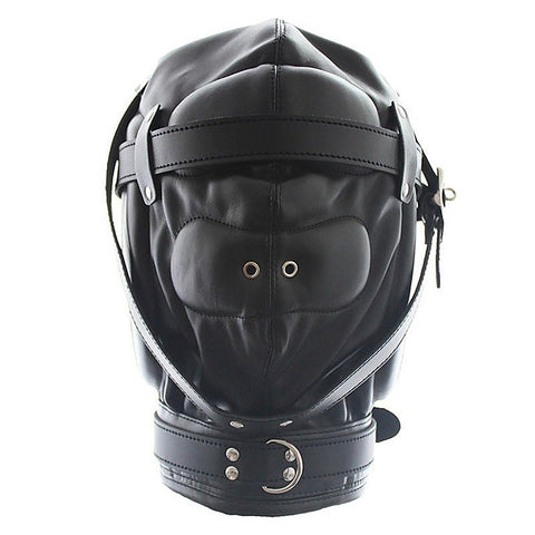 Total Sensory Deprivation Bondage Leather Hood