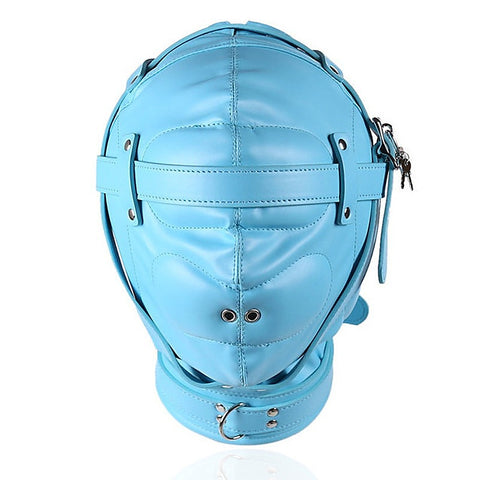 Total Sensory Deprivation Bondage Leather Hood