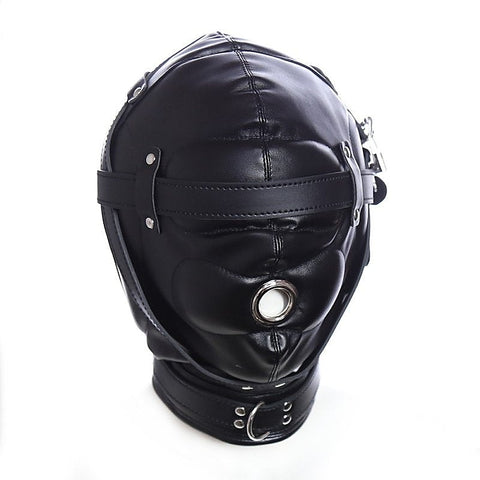 Blindfolded Bondage Hood With Mouth Hole by BDStyle