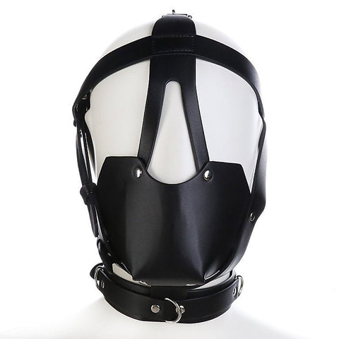 Faux Leather Bondage Harness Hood by BDStyle