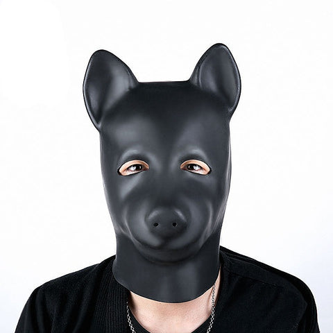 Latex Fetish Play Pig Hood Mask by BDStyle