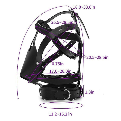 Adjustable Buckle Black Leather Harness by BDStyle