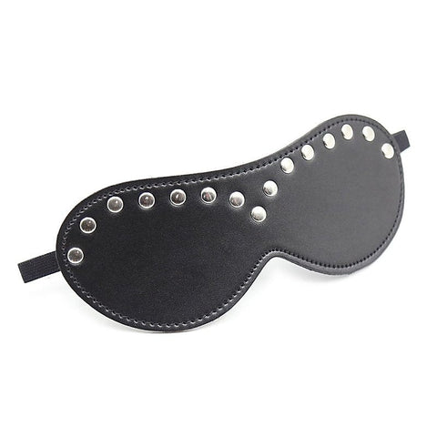 Leather Blindfold Silver Stud by BDStyle