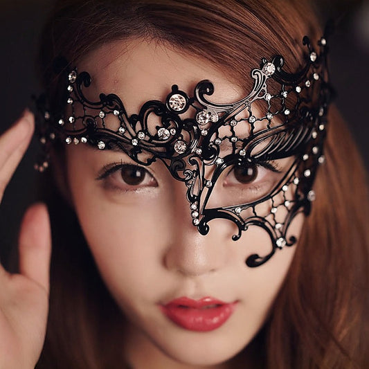 BDSM Play Rhinestone Metal Half Face Mask by BDStyle