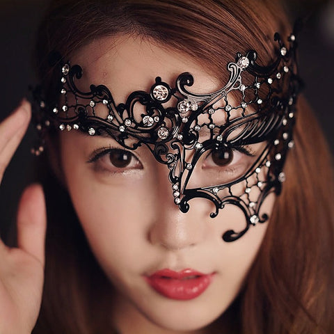 BDSM Play Rhinestone Metal Half Face Mask by BDStyle
