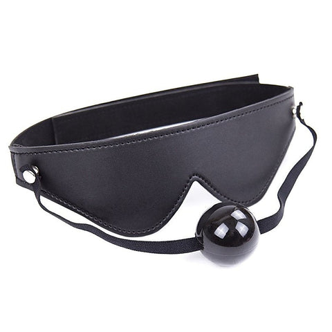 Velcro Strap Blindfold With Ball Gag by BDStyle