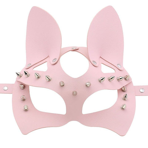 Faux Leather Rivet Spike Mask by BDStyle