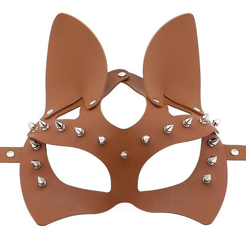 Faux Leather Rivet Spike Mask by BDStyle