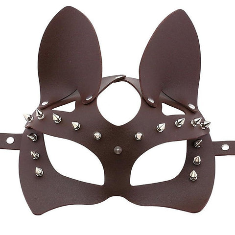 Faux Leather Rivet Spike Mask by BDStyle