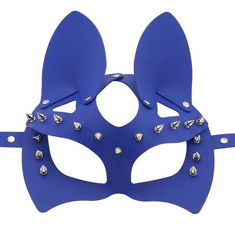 Faux Leather Rivet Spike Mask by BDStyle