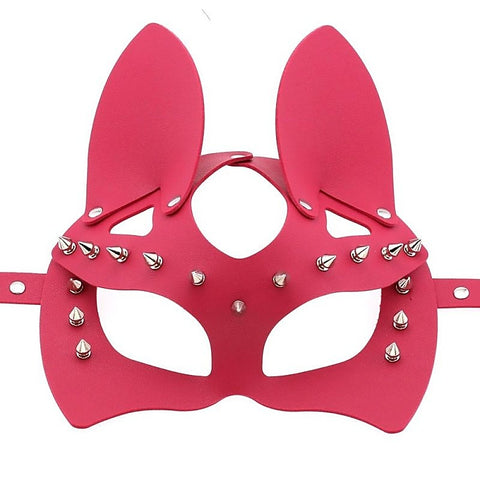 Faux Leather Rivet Spike Mask by BDStyle