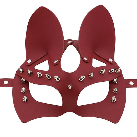Faux Leather Rivet Spike Mask by BDStyle