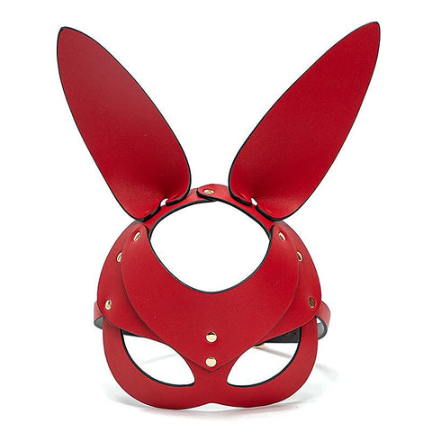 Punk Gothic Cosplay Women Leather Bunny Ears Mask by BDStyle