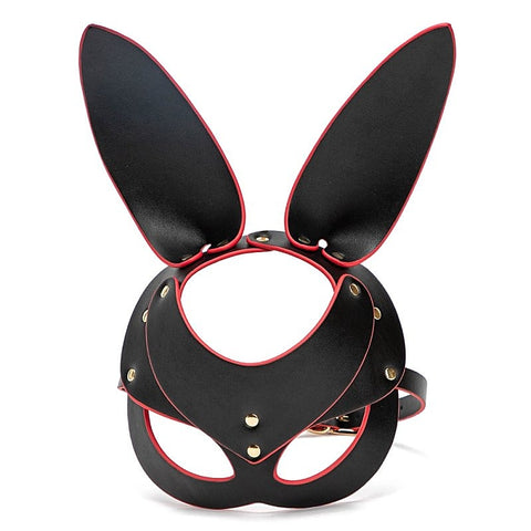 Punk Gothic Cosplay Women Leather Bunny Ears Mask by BDStyle