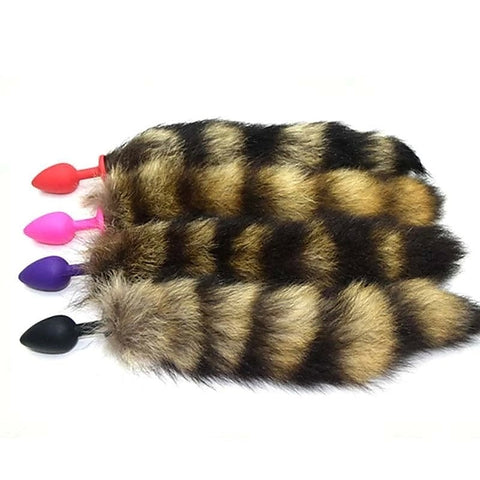 Faux Fox Tail Silicone Butt Plug Blue by BDStyle