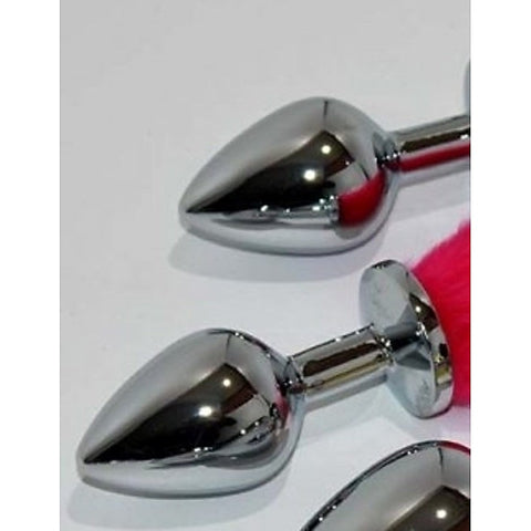 Faux Rabbit Tail Butt Plug Silver Small by BDStyle