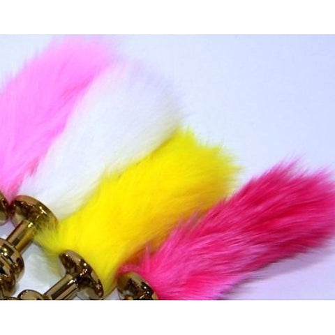 Rabbit Faux Tail Ribbed Butt Plug Gold Large by BDStyle