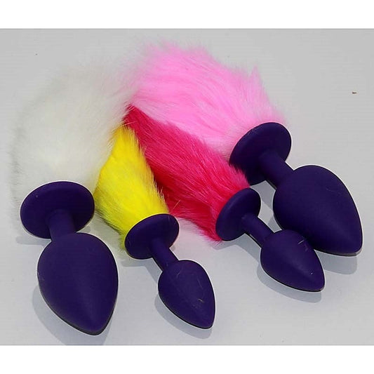 Rabbit Tail Silicone Butt Plug Large by BDStyle