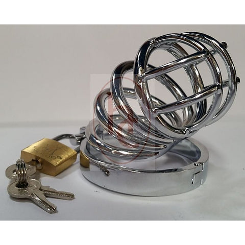 Prison Lock Chastity Cage 4 Rings by BDStyle
