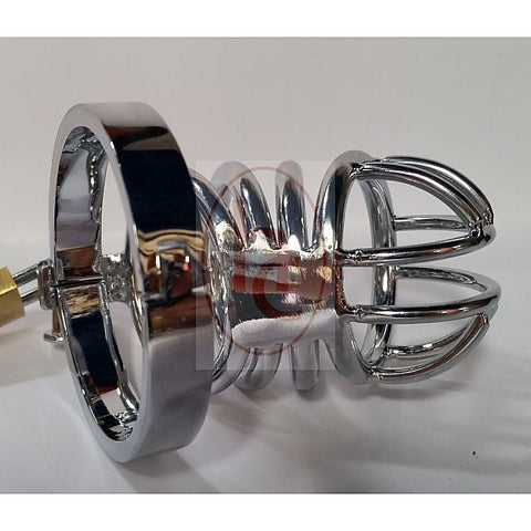 Prison Lock Chastity Cage 4 Rings by BDStyle