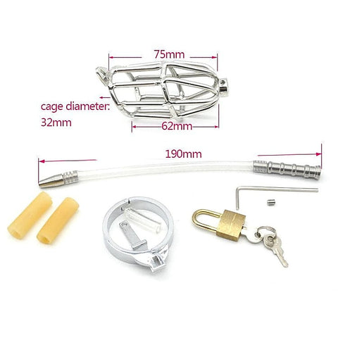 Cock Cage With Cum Through Catheter Tube by BDStyle