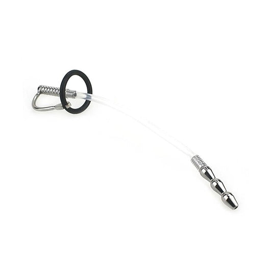 Wee Ribbed Metal & Silicone Flexible Penis Plug by BDStyle