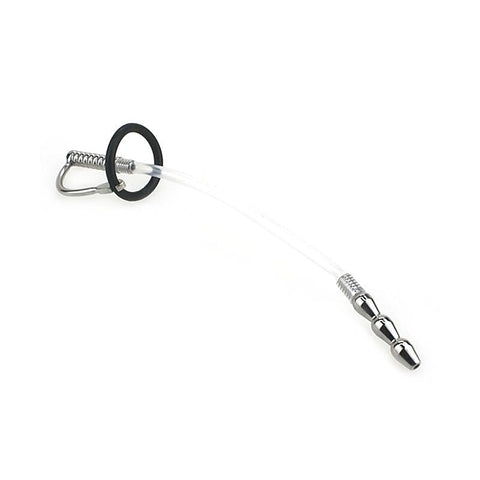 Wee Ribbed Metal & Silicone Flexible Penis Plug by BDStyle