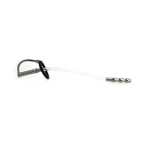Wee Ribbed Metal & Silicone Flexible Penis Plug by BDStyle