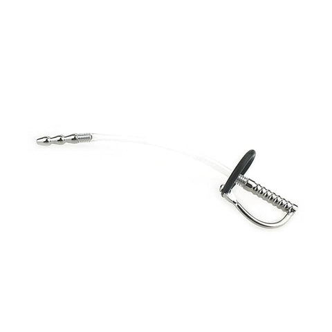 Wee Ribbed Metal & Silicone Flexible Penis Plug by BDStyle