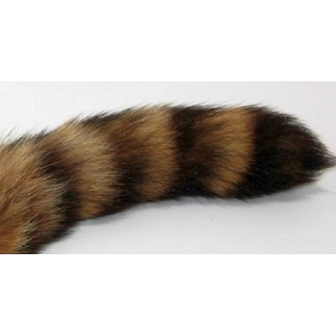 Brown Faux Fox Tail Ribbed Silver Butt Plug by BDStyle