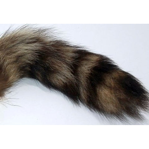 Brown Faux Fox Tail Gold Ribbed Butt Plug by BDStyle
