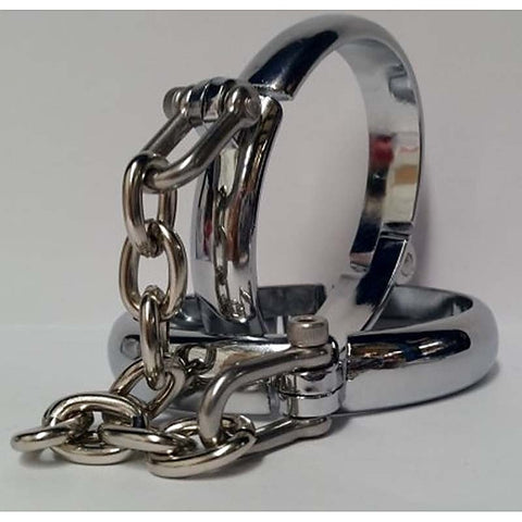 Oval Cold Steel Bondage Cuffs by BDStyle