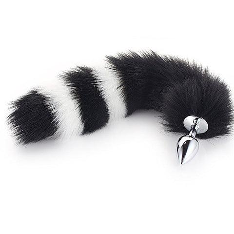 Colorful Fox Tail Metal Anal Plug Medium by BDStyle