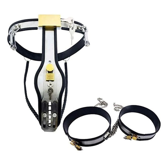 Chained Thigh High Chastity Belt & Cuffs by BDStyle