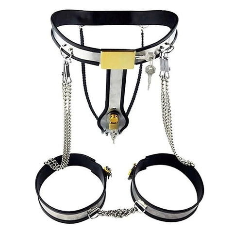 Chained Thigh High Chastity Belt & Cuffs by BDStyle