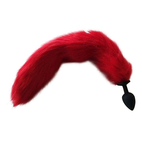 Long Red Tail Silicone Butt Plug by BDStyle
