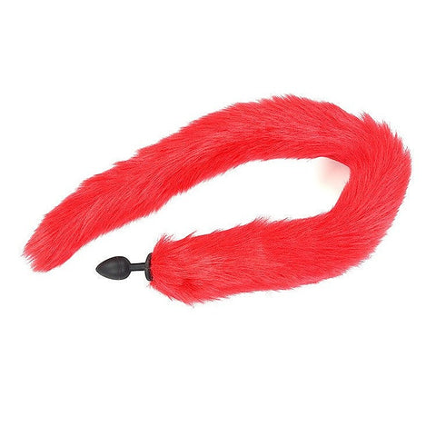 Long Red Tail Silicone Butt Plug by BDStyle