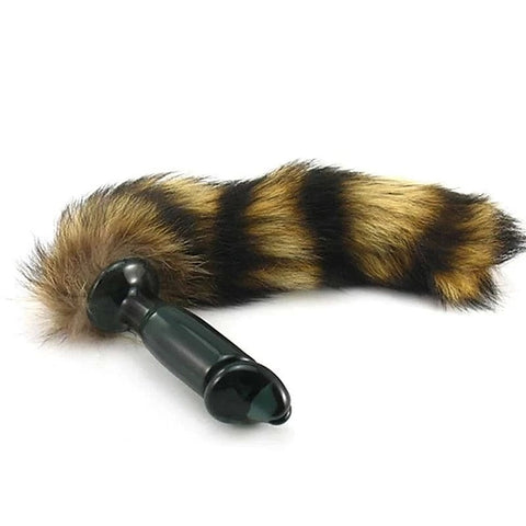Glass Butt Plug With Faux Fox Tail by BDStyle