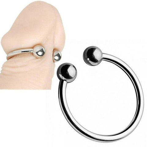 Silver Pressure Point Beaded Glans Ring by BDStyle