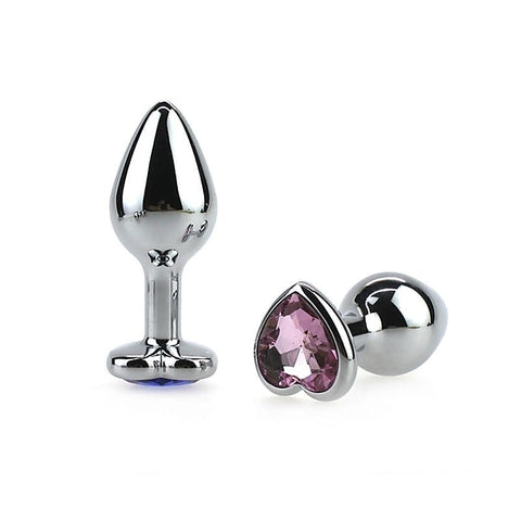 Heart-Shaped Jewel Stainless Steel Anal Plug by BDStyle