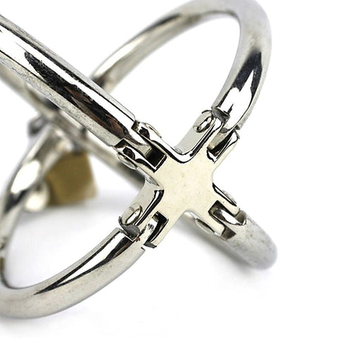 Ellipse Stainless Steel Cross Cuffs by BDStyle