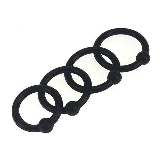 4 Piece Silicone Cock Head Cock Ring Set by BDStyle