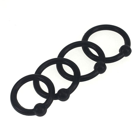 4 Piece Silicone Cock Head Cock Ring Set by BDStyle