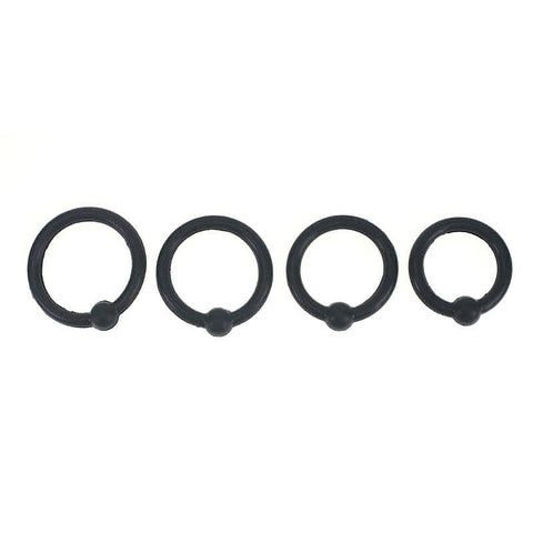 4 Piece Silicone Cock Head Cock Ring Set by BDStyle