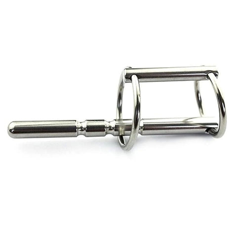 Rocket Grooved Solid Penis Plug with Dual Rings by BDStyle